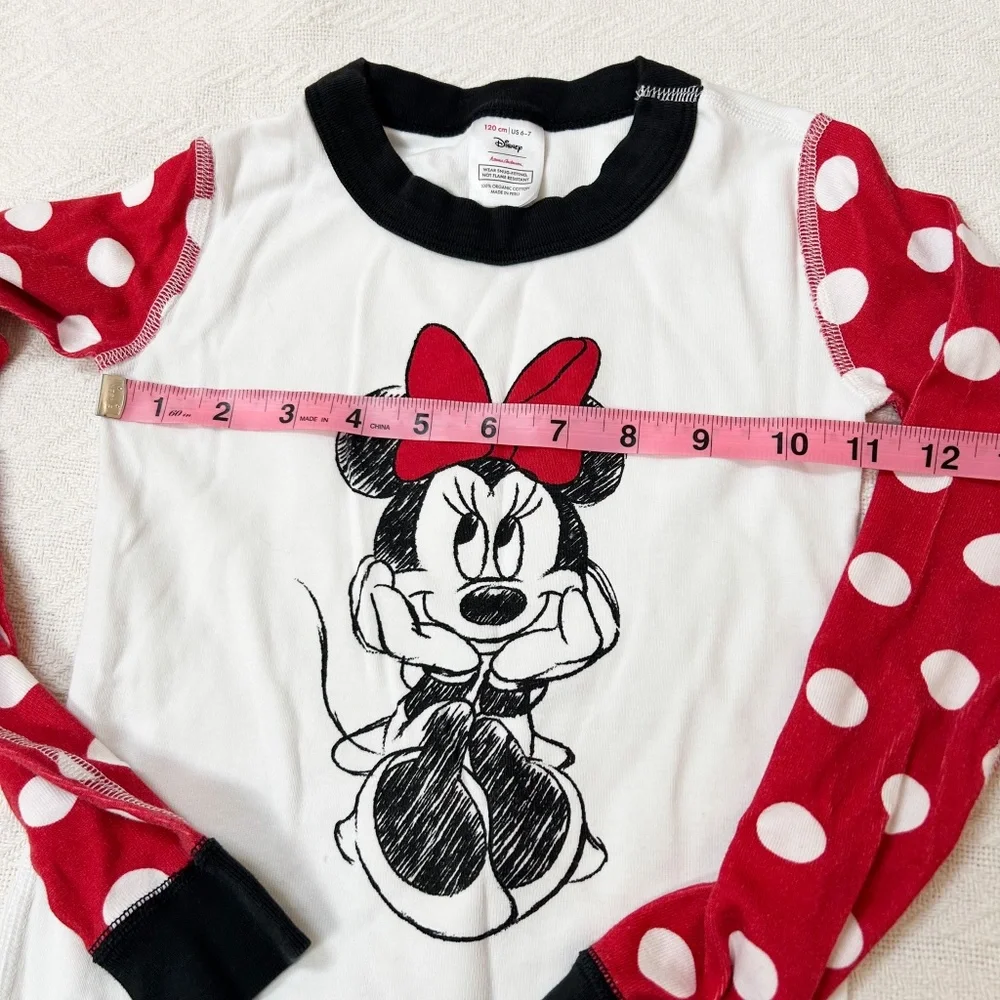 Hanna Andersson | Disney Minnie Mouse Pajamas - sz 6-7, red polka dots, two pc